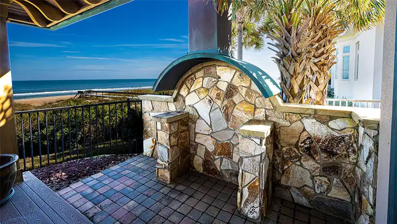 south cabana fireplace