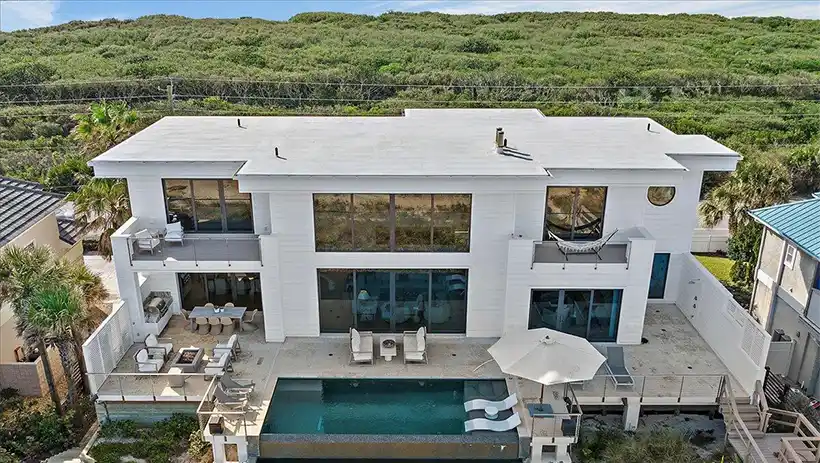 rear of home