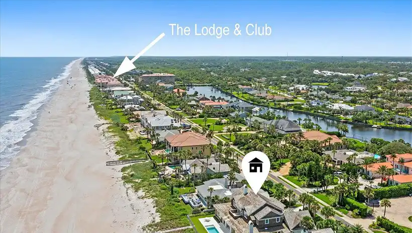 Aerial toward The Lodge & Club
