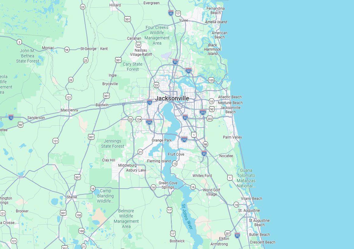 Jacksonville Florida neighborhood map